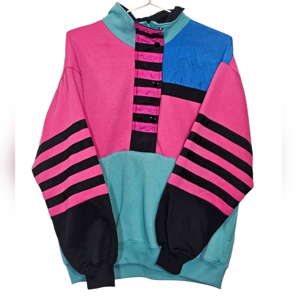 Bocoo Sweaters - Bocoo Vintage 90s Women's Half Zip Windbreaker Sweater/Jacket Sz M Pullover